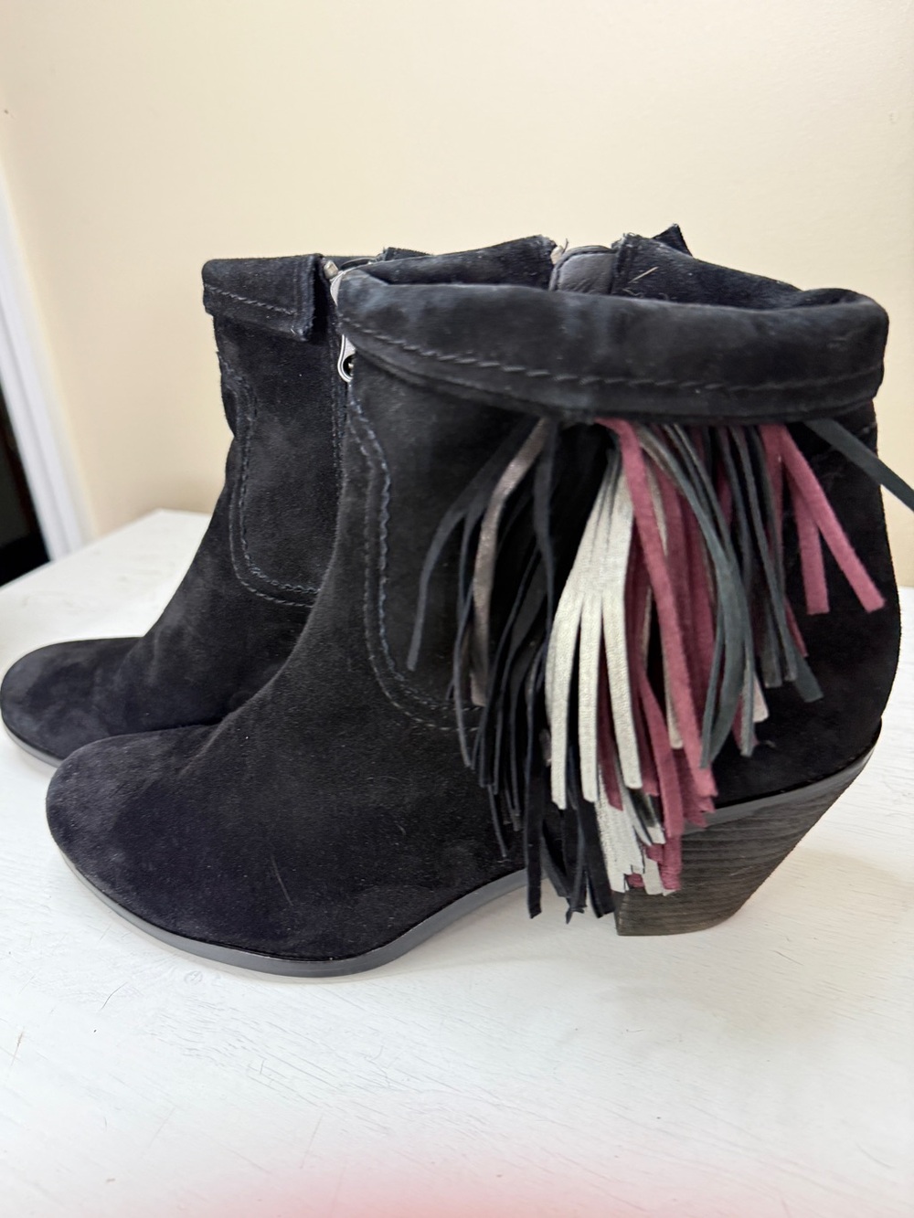 Sam Edelman Women's Louie Boot Roll Down Fringe sz 11 - Picture 2 of 10